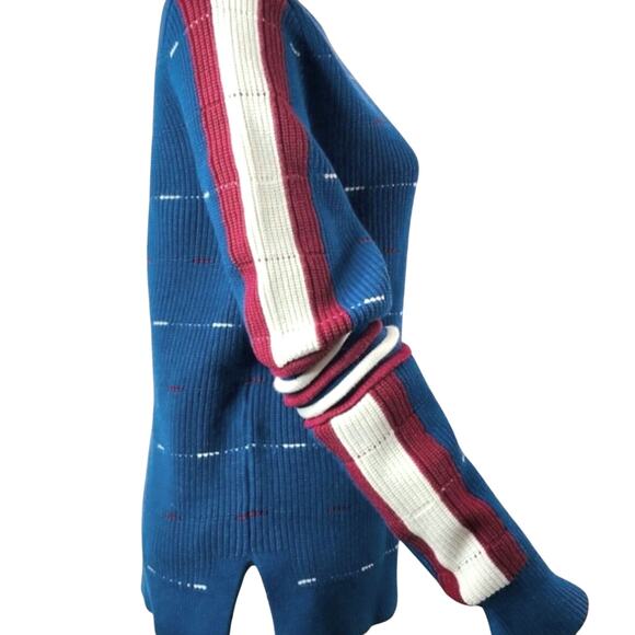 Alp N Rock Margot Sweater Pullover Womens XL Blue Side Stripe Retro Ski $350 NEW - Picture 2 of 16